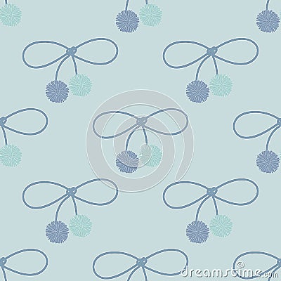 Bows and POM-poms Vector Illustration